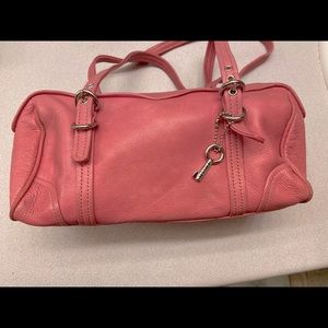 Fossil leather purse bubble gum pink